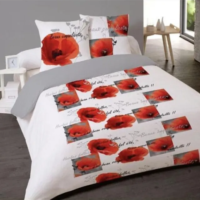 better night 100% Katoenen 1-Persoonsdekbedovertrek Coquelicot 140x200 met 1 kussensloop 65x65 wit