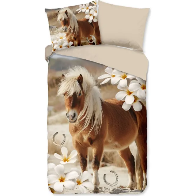 Pure polyester dekbedovertrek 1-persoons (140x200 cm) Ecru