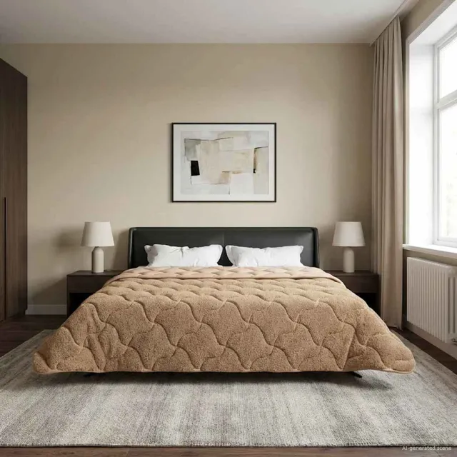 vidaXL Winter Dekbed 200 x 240 cm Winter Taupe Ademend