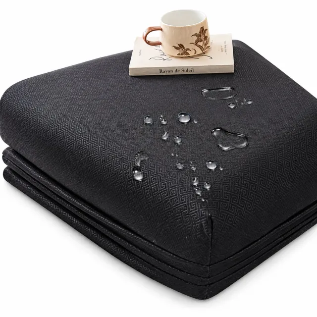 SWGOTA Zwarte waterdichte kussenslopen, 2 stuks van 48 x 74 cm, geborstelde stof