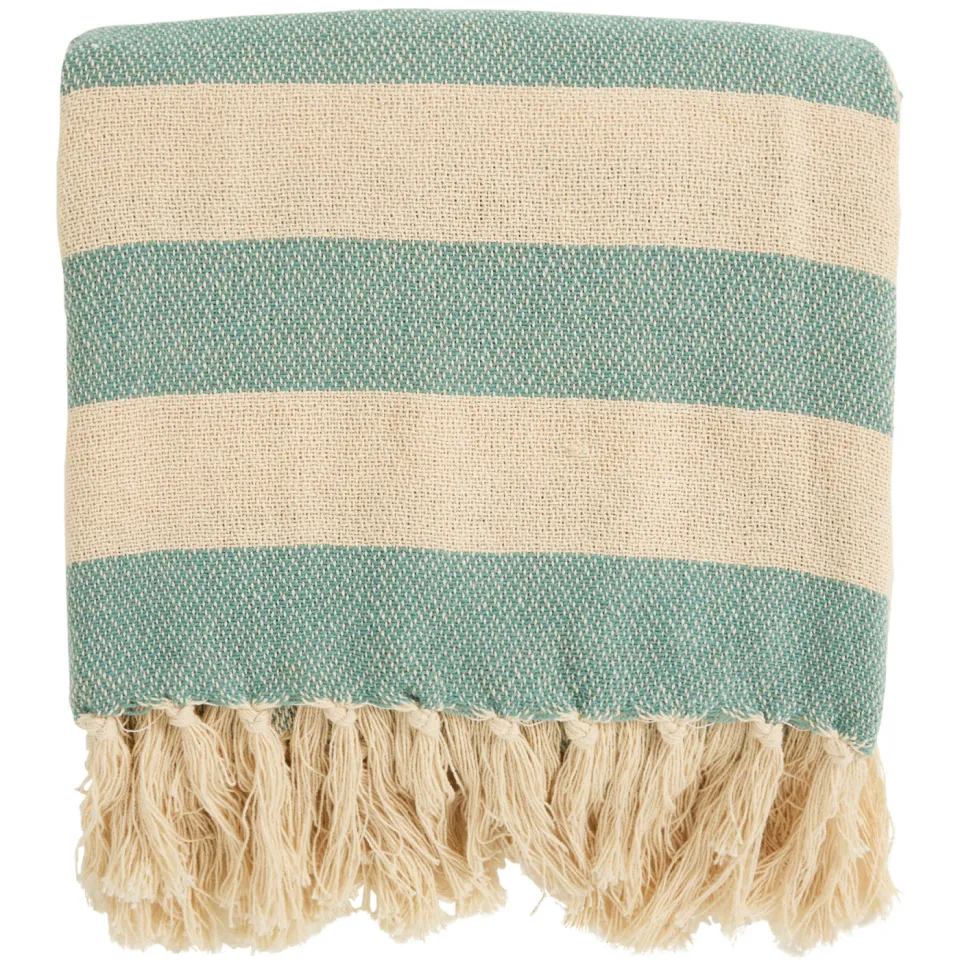 NOUS Living Roncade plaid groen crème groen-blauw/crème