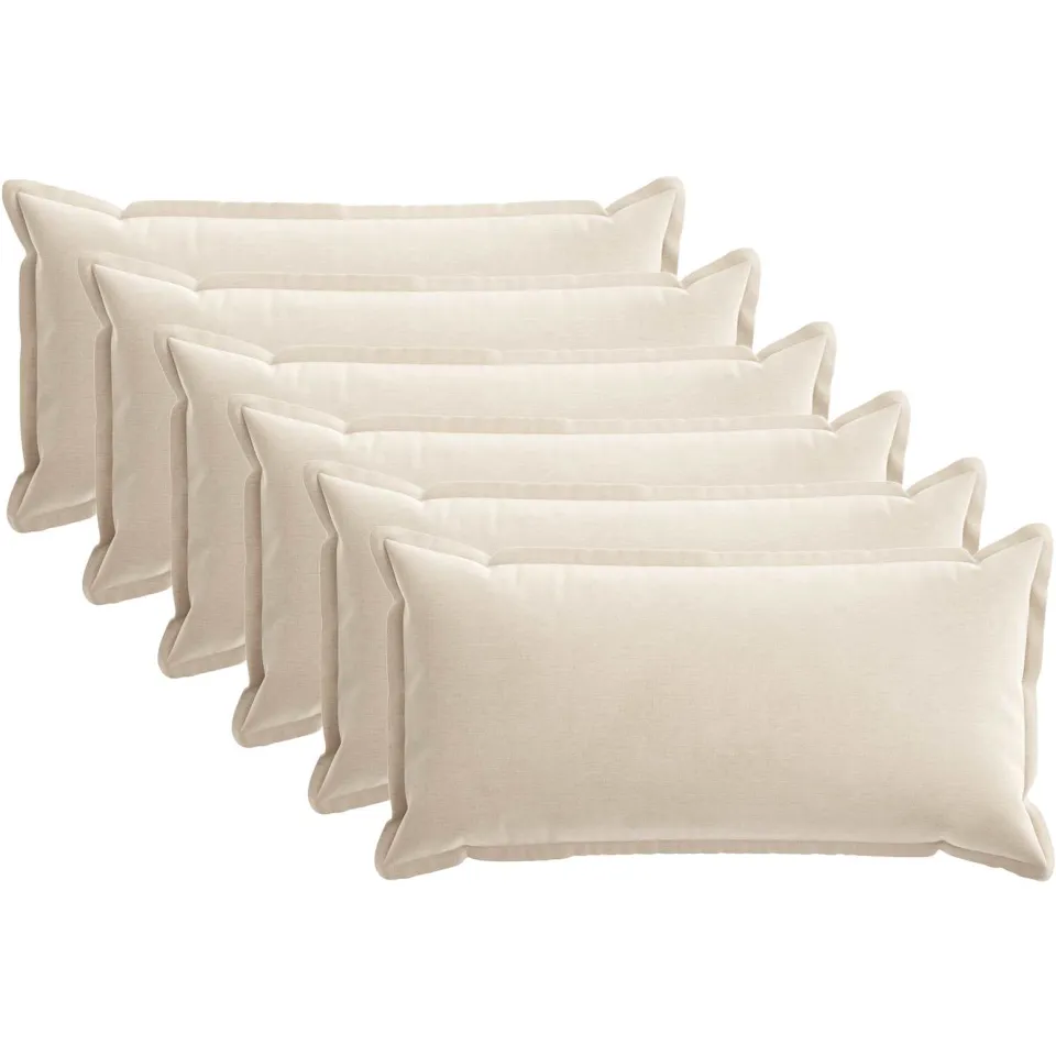 vidaXL Kussensloop 6 st HOUTEN Crèmekleurig 40 x 80 cm Chenille Stof, foto 3
