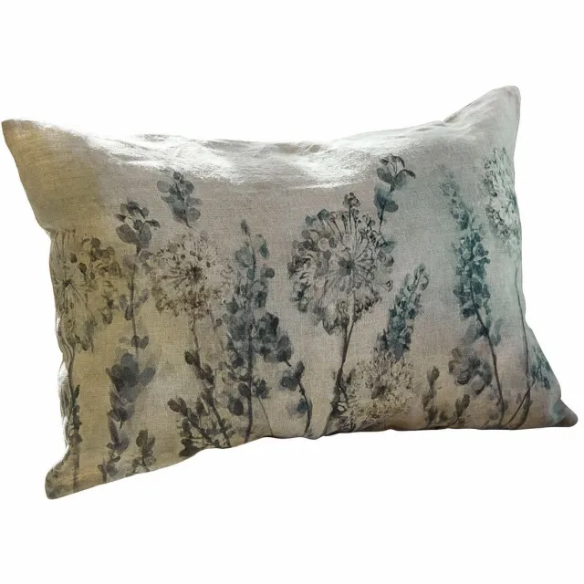 Loberon Kussenhoes Lusse beige/blauw