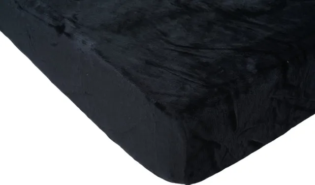 Zachtbeddengoed.nl - Hoeslaken - Matras - Topper - Velvet - Tweepersoons - 140x200 cm - Hoekhoogte tot 25 cm - Zwart - Laken - Zacht - Comfortabel - Kwalitatief - Beddengoed- Hoeslakens