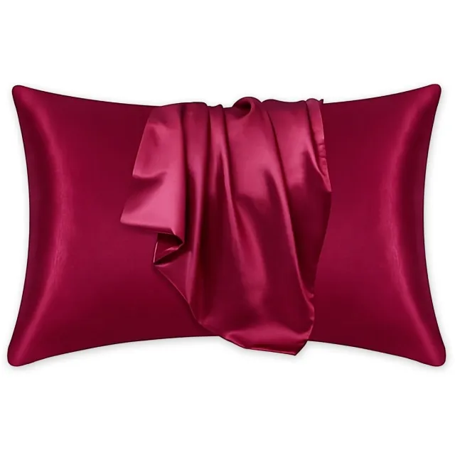Satijnen kussensloop Rood 60 x 70 cm hoofdkussen formaat - AfricanFabs® Satin pillow case / Zijde zachte kussensloop van satijn (1 stuks)