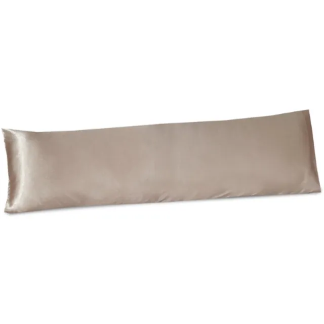 Beauty Silk Satijnen Body Pillow Kussensloop - Taupe - 40x145 cm - Glans Satijn