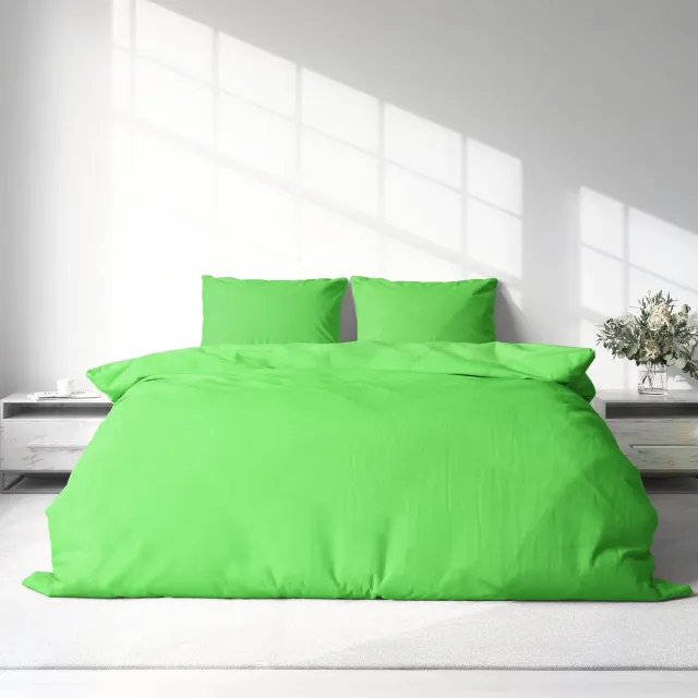 bedlin Luxe Dekbedovertrek Flanel - Winter - 200 x 200(220) cm - Effen - Groen