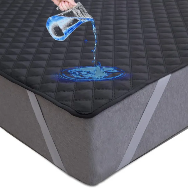 Ibenzoa Waterdichte Matrasbeschermer 90 x 200 cm met Ademend Microvezeloppervlak en Elastische Hoekbanden donkergrijs