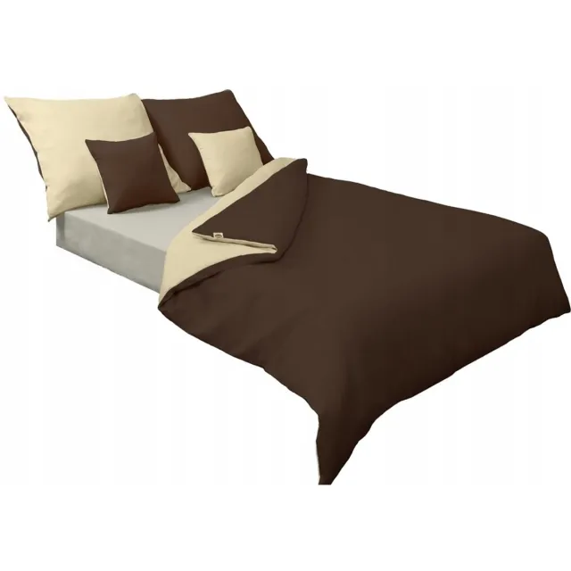 Matex Dubbelzijdig Katoen Satijn Beddengoed 140x200cm - Beige/Bruin