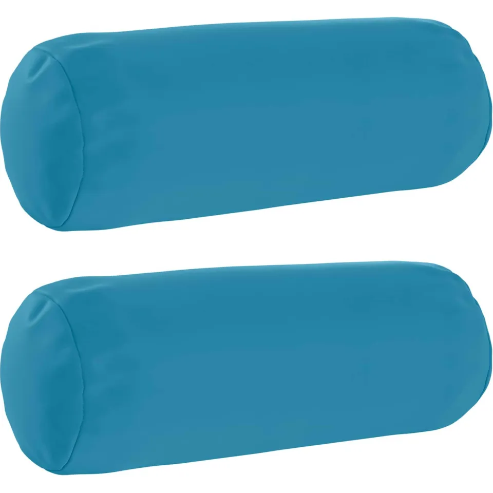 vidaXL Kussensloop 2 st HEERLEN Lichtblauw Dia. 15 x 40 cm Polyester