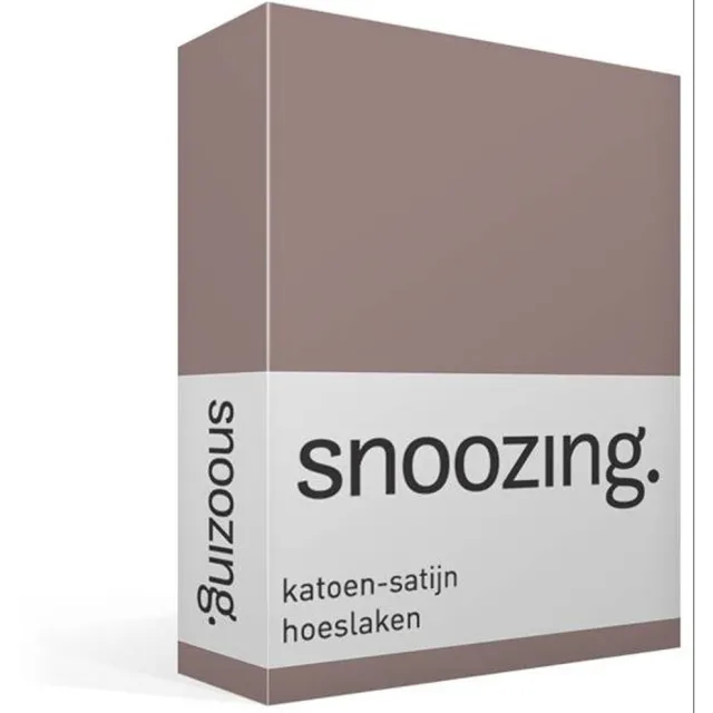 Snoozing Katoen-satijn - Hoeslaken - Eenpersoons - 70x200 cm - Taupe