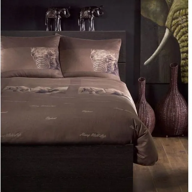 Damai Organics Wildlife Dekbedovertrek - Eenpersoons - 135x200 + 80x80 cm - Walnut Bruin