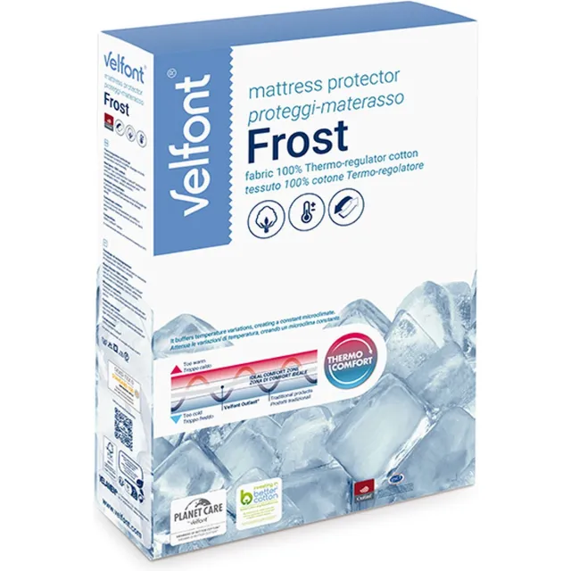 Velfont Frost - Verkoelende Matrasbeschermer - Katoen - 90x210-220 cm wit