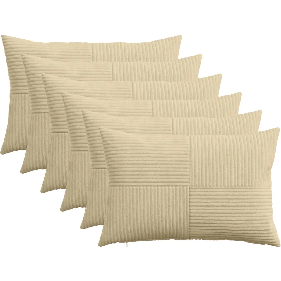vidaXL Kussensloop 6 st ALMELO Grijs groen 30 x 50 cm corduroy, foto 3