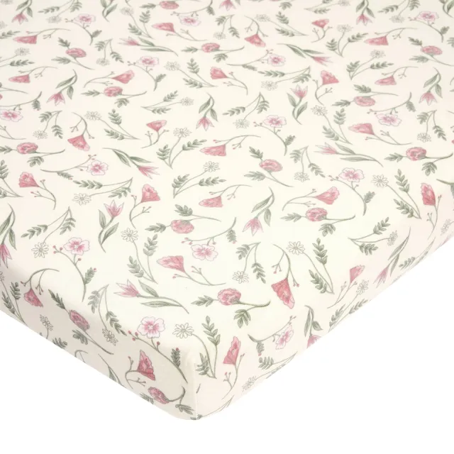 Meyco rechthoekige katoenen gebloemde boxhoeslaken 95x75 cm - meerkleurig multi, foto 2