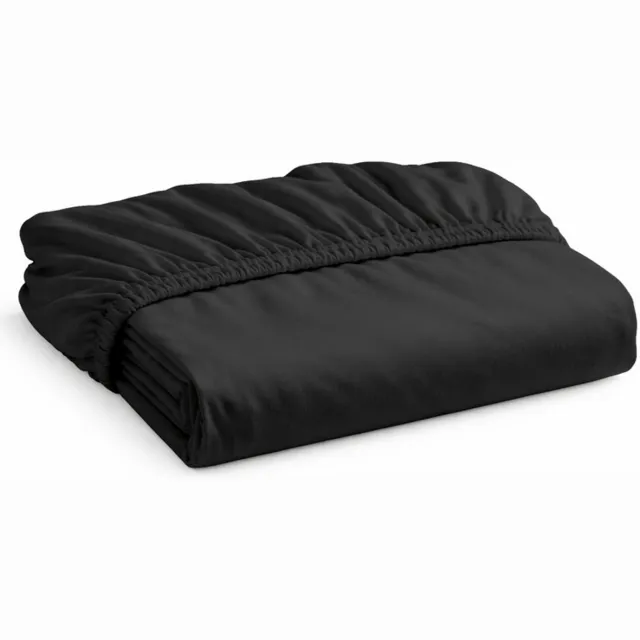 decoware Hoeslaken - Katoen - Zwart - Elastisch - 180x200 cm - Geschikt voor matrassen tot 25 cm