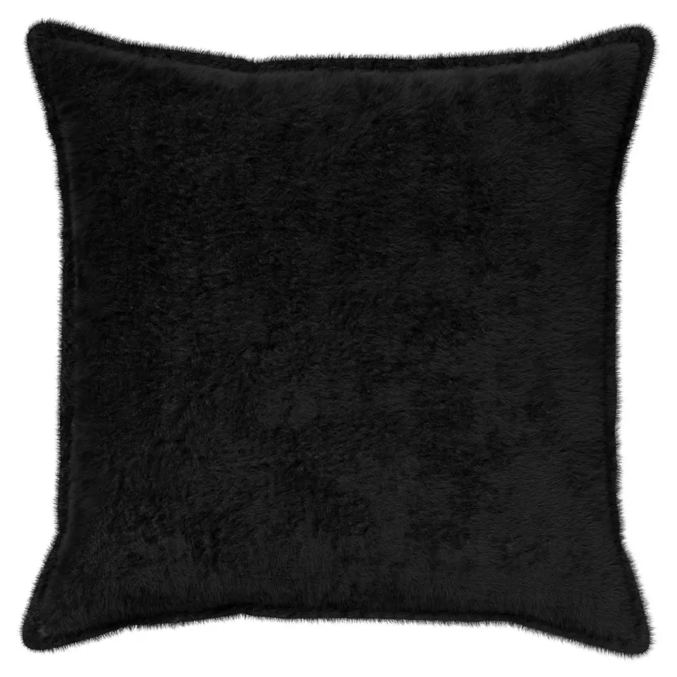 vidaXL Kussensloop 2 st HOUTEN Zwart 55 x 55 cm Nep Konijnenbont