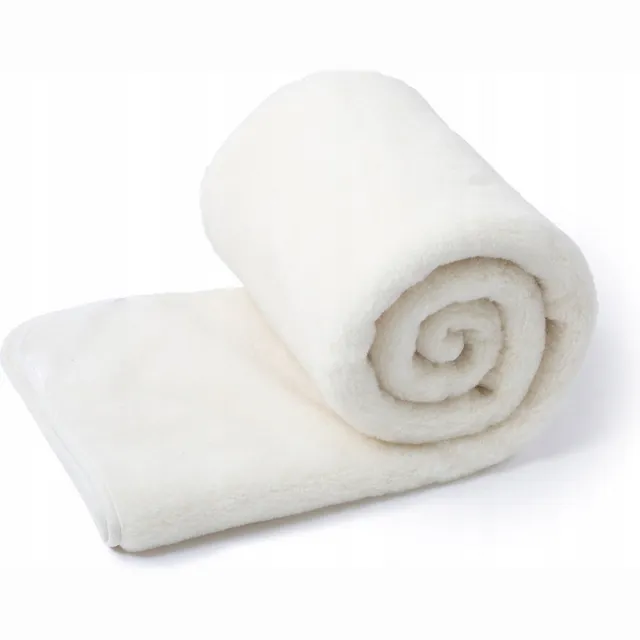 OnceDoce® Wollen Deken 100% Premium Merino Wol Fluweelzacht - OnceDoce® 470 g/m² Ademend en Heerlijk Warm – ALABASTER - Wasbaar - 240x200cm WIT CRÈME IVOOR