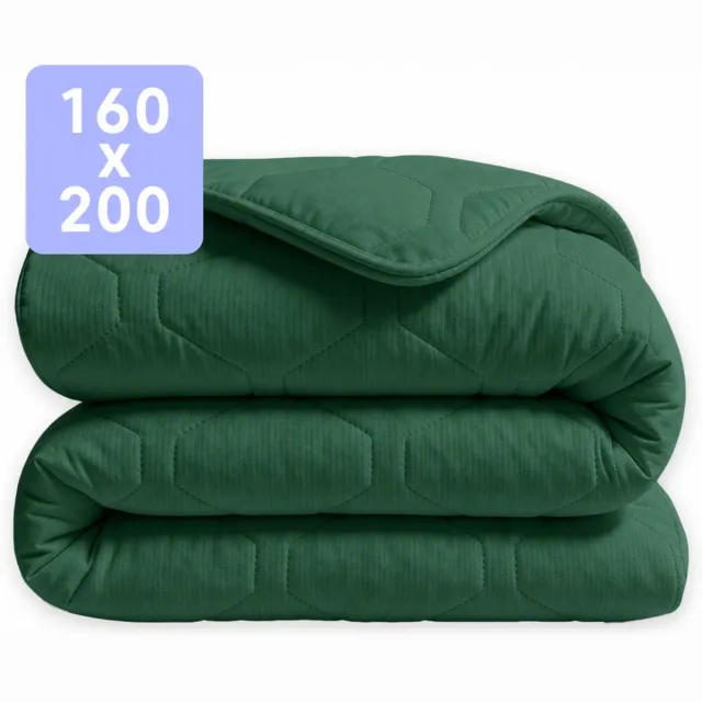 Happybed Dekbed zonder overtrek 160x200 - Wasbaar Dekbed - Bedrukt dekbed zonder hoes - Hoesloos Dekbed - Twijfelaar dekbed - Emerald Green