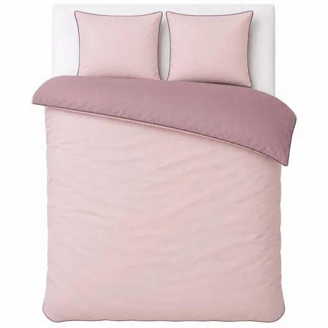PandaHome L&G - %100 Katoen Dubbelzijdig Dekbedovertrekset - 1 x Jersey dekbedovertrek + 2 x kussenslopen - Beddengoedset - Bedovertrek - Dubbelzijdig - Colourist Pink Colurist Roze
