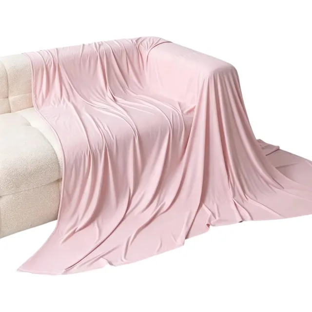 rimmo Koeldeken Zomer – Verkoelend Zomerdekbed, Ademend en Lichtgewicht, Ultra Zachte Deken voor Bed en Bank - Roze - 230X230 CM