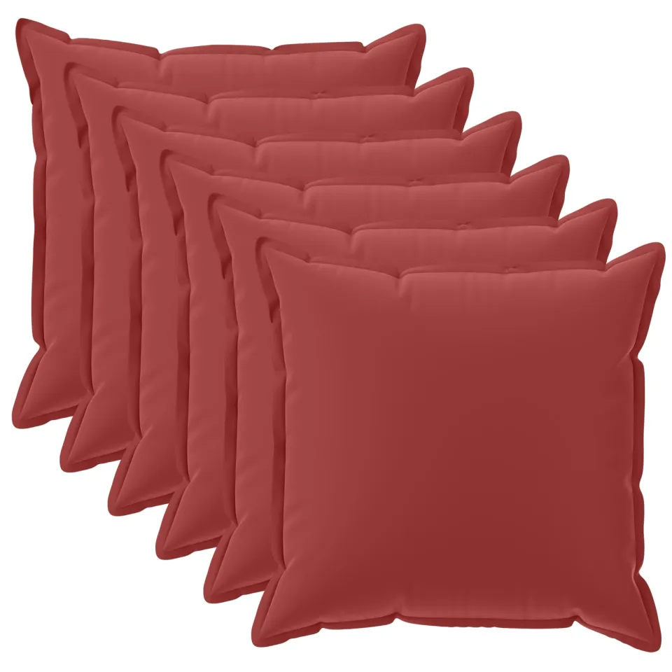 vidaXL Kussensloop 6 st HOUTEN Wijnrood 40 x 40 cm Polyester, foto 3