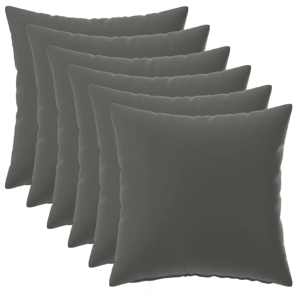 vidaXL Kussensloop 6 st HEERLEN Antraciet 45 x 45 cm Polyester, foto 3