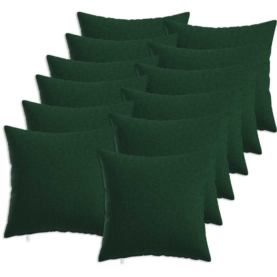 vidaXL Kussensloop 12 st HEERLEN Donkergroen 50 x 50 cm Stof groen, foto 3