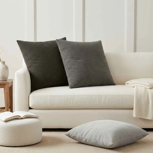 vidaXL Kussensloop 6 st HEERLEN Antracietkleurig 70 x 70 cm corduroy Anthraciet