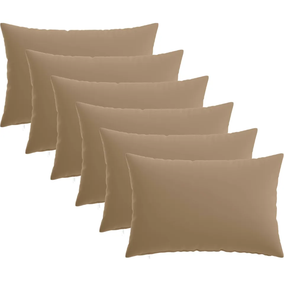vidaXL Kussensloop 6 st HEERLEN Taupe 50 x 80 cm Polyester