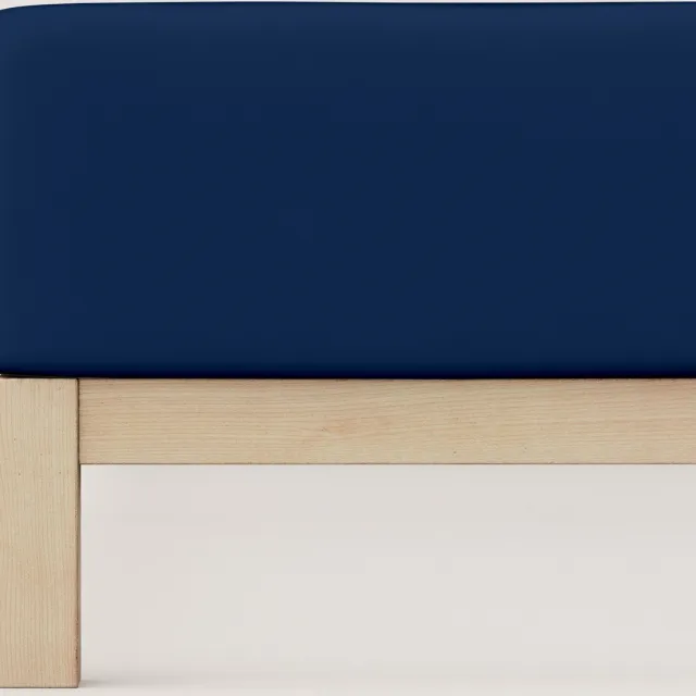 schlafgut Pure Bio Katoen Jersey Hoeslaken XL - 180x200 - 200x220 570 Blue Deep