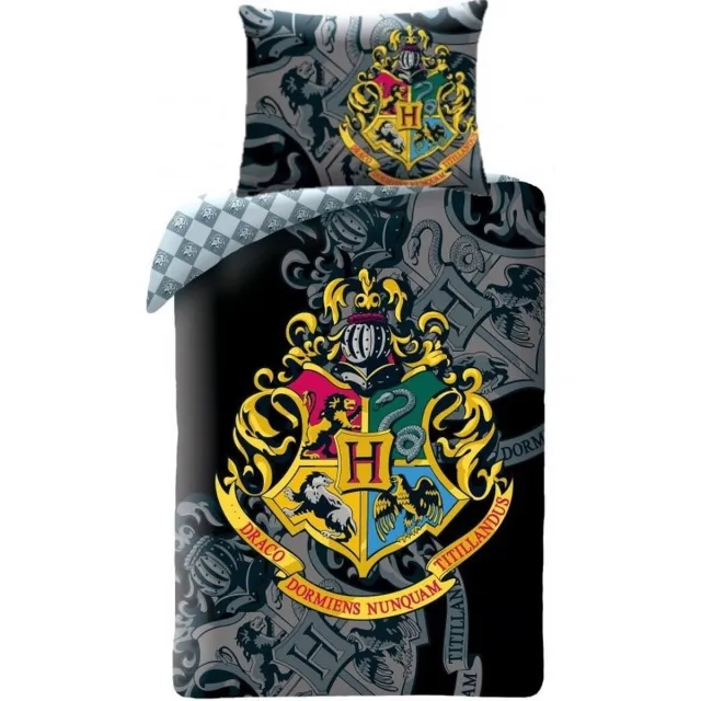 Harry Potter Dekbedovertrek, Magic - Eenpersoons - 140 x 200 cm - Katoen Zwart
