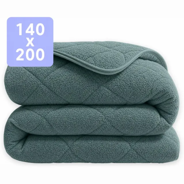 Happybed Dekbed zonder overtrek 140x200 - Teddy - Wasbaar dekbed - Dekbed zonder hoes - Hoesloos Dekbed - Sagebrush Green