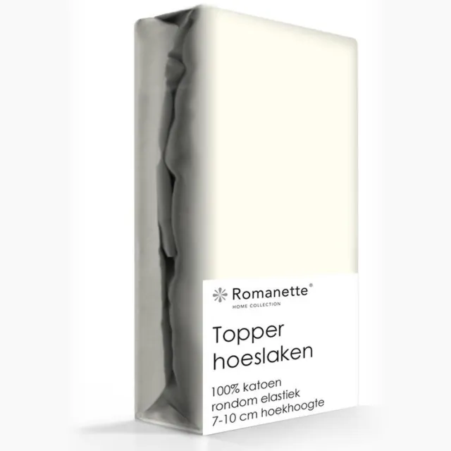 Romanette Luxe Verkoelend Katoenen Topper Hoeslaken - Ivoor ecru