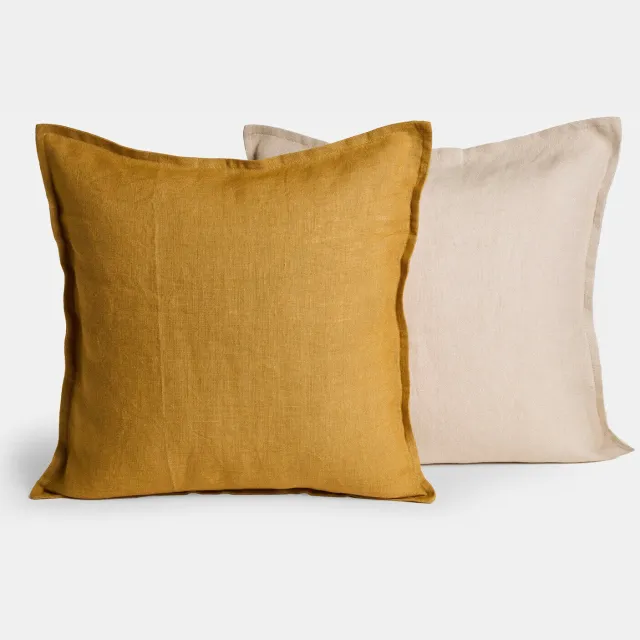 Loberon Kussenhoes set van 2 Orsavine crème/geel