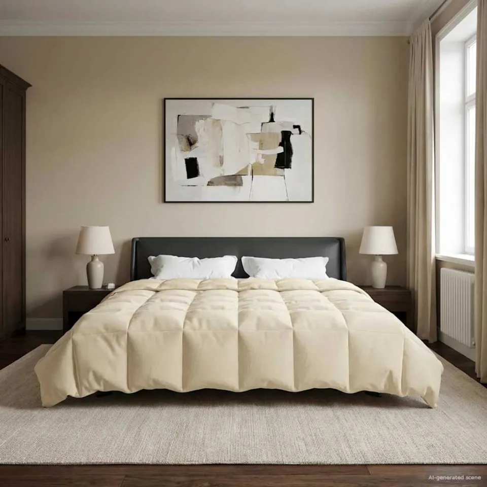 vidaXL Winter Dekbed 200 x 220 cm Winter Microfiber (100% polyester) crème, foto 4