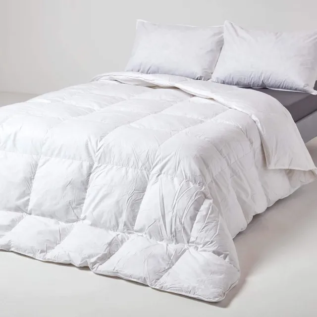 Homescapes Donzen Zomerdekbed 135/140x200 cm – Ganzendons & Veren – Warmteklasse 3 – OEKO-TEX® & RDS Gecertificeerd Wit
