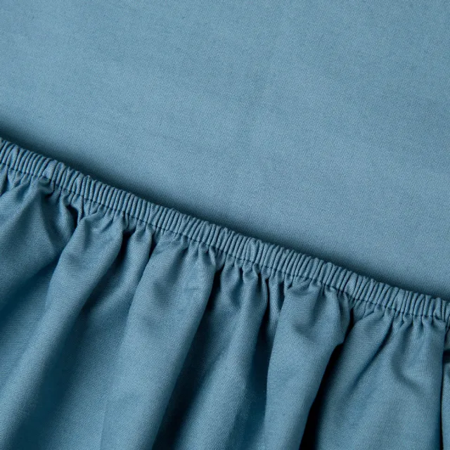 kayori Shizu Topper Hoeslaken Perkal - 80-90x200cm - 200TC Hotelkwaliteit - Matrasdikte 12 cm - Blauw