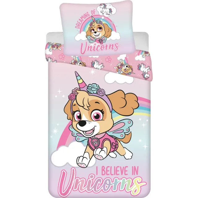 PAW Patrol Dekbedovertrek - Skye - Unicorns - 140 x 200 cm - 70 x 90 cm - Katoen Meerkleurig