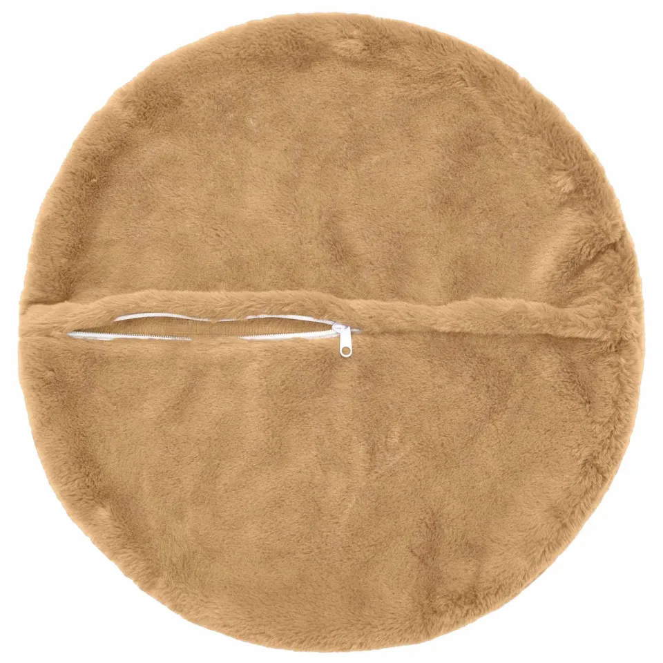 vidaXL Kussensloop 6 st HEERLEN Taupe Dia. 30 cm Nep Konijnenbont, foto 4