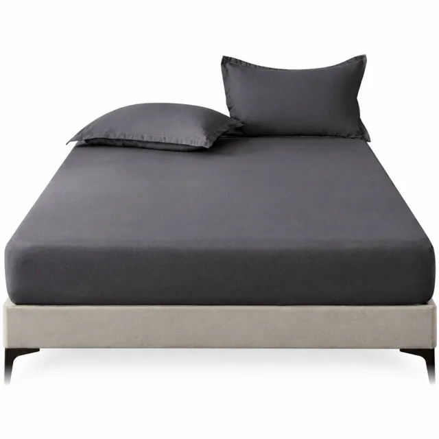 SWGOTA Donkergrijs hoeslaken 99 x 190 cm - Effen polyester voor het matras