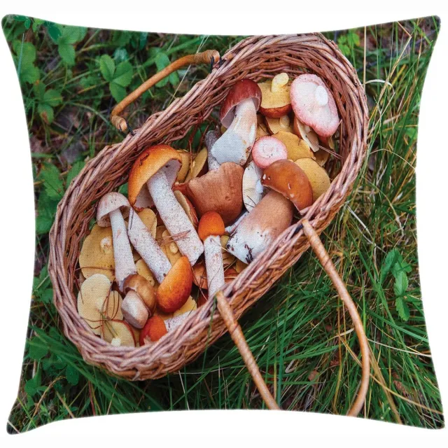 ABAKUHAUS Paddenstoel-kussenhoes – Decoratief 40x40 cm – Dubbelzijdig bedrukt Mehrfarbig