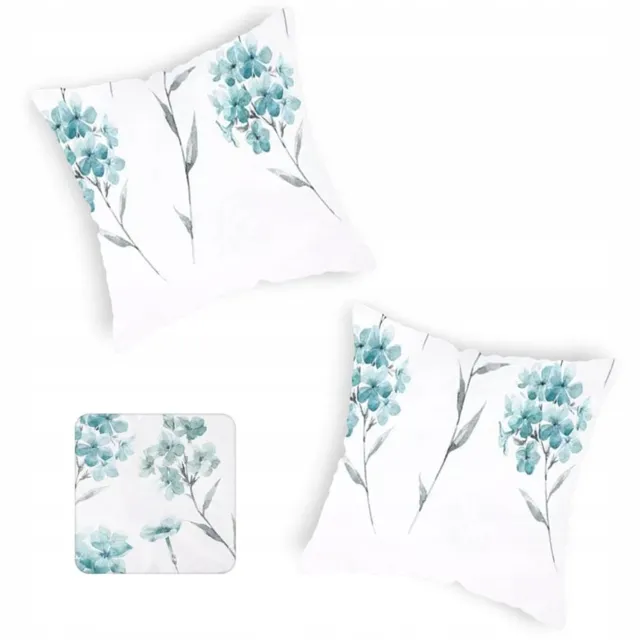Designpremium 2x Kussensloop Mint Groen Bloemen 40x40 cm - Katoen Mintgroen