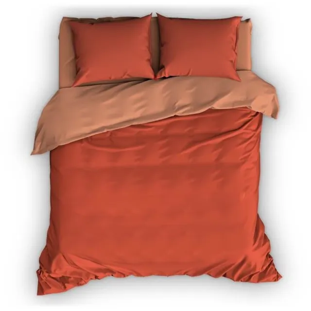 Satin D Or Satin d'Or Reverso Dekbedovertrek - Lits-jumeaux - 240x200/220 cm - Terra/Coral
