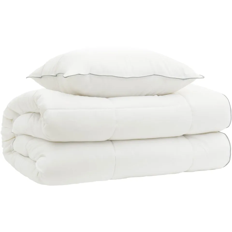 vidaXL Dekbed en Kussen Set 2 st 150x200 cm 4 seizoenen 140+220 GSM wit, foto 4