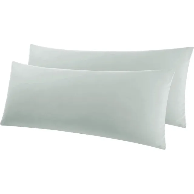 Provento Set van 2 kussenslopen 100% microvezel 50x150 cm lichtgrijs zijslaapkussen decoratieve overtrek met ritssluiting Any