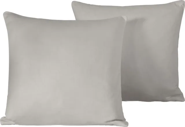 De Witte Lietaer Sierkussensloop Set Olivia Dove - 40 x 40 cm - Satijn Katoen Lichtgrijs