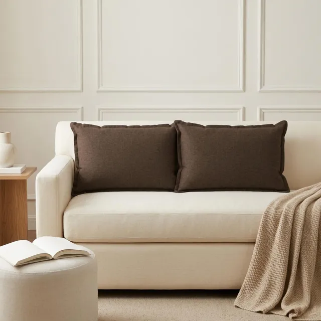 vidaXL Kussensloop 6 st HOUTEN Taupe 40 x 60 cm Faux Linnen