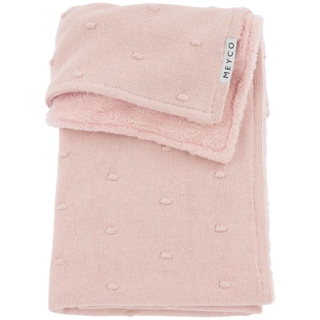 Meyco Mini Knots Teddy ledikantdeken soft pink