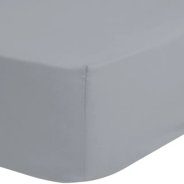 Good Morning hoeslaken effen kleur - 1 persoons 90x220 cm - Zilver - 100% Katoen jersey Silver